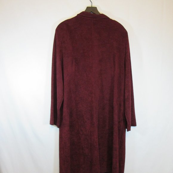 Vikki Vi Burgundy Red Long Duster Cardigan Sweater Jacket Plus Size 3X - Picture 10 of 10